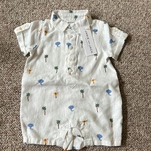 Janie and Jack Safari Linen Bodysuit Romper 0-3 mo NWT - 2 available